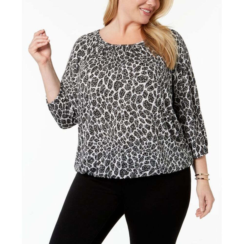 Michael Kors Womens Plus Work Wear Office Pullover Top